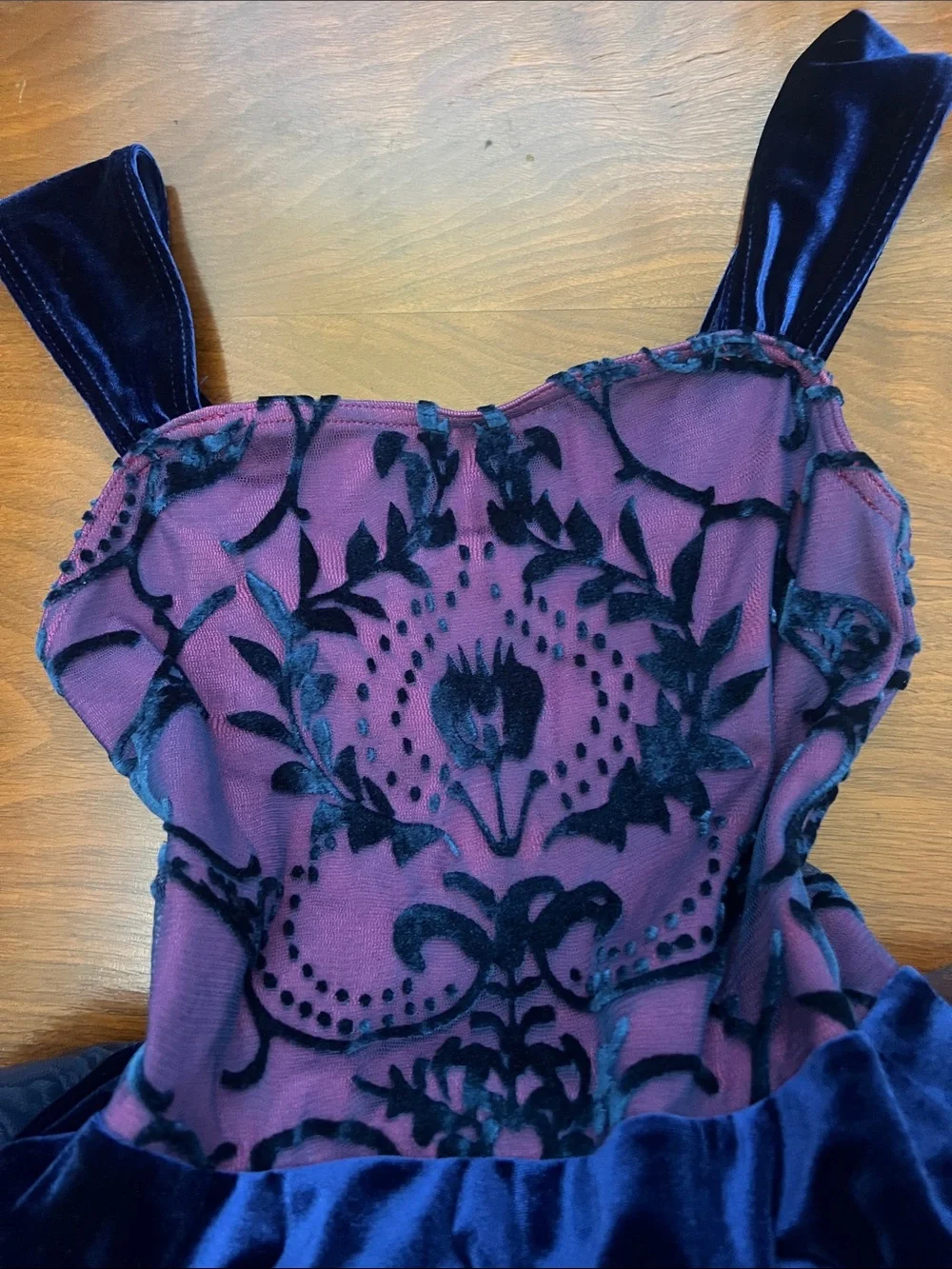 Weissman burnout velvet and mesh dance dress. Size MC